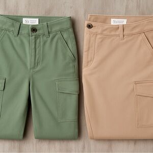 Normcore Cargo Pants Bundle 20WP Olive & Tan Stretch Cotton Comfort Timeless
